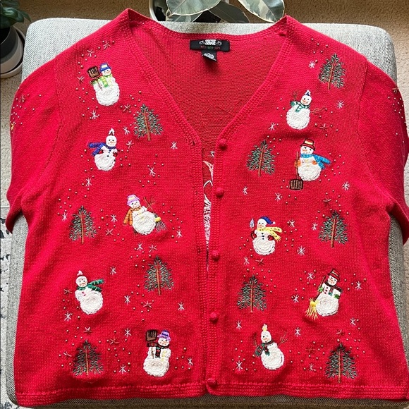 American Vintage Snowman Twilight Cardigan, with beaded detailing Size: XL - Picture 4 of 17